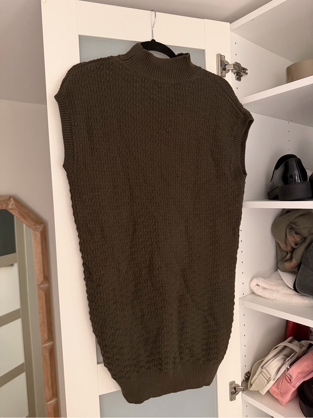 Stitches Brown Sleeveless Turtleneck Knit Vest